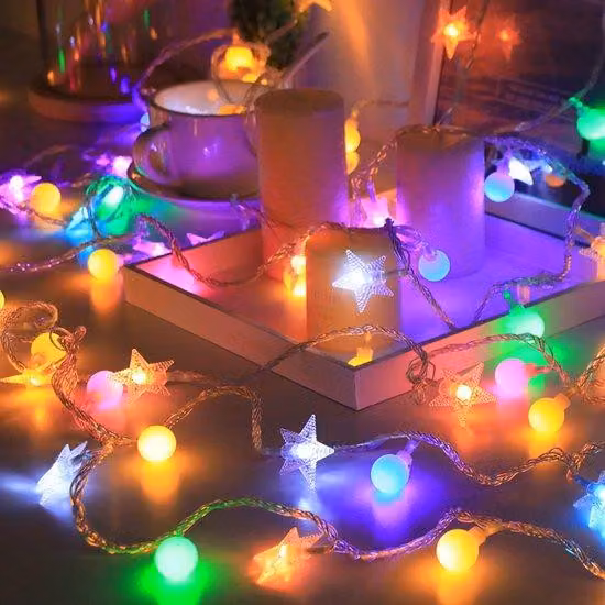 Ghirlanda luminosa natalizia, illuminazione USB, LED, 10 metri, 80 luci, atmosfera natalizia, decorativa, colorata.