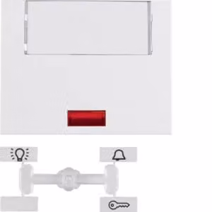 Berker 14967009 Interruttore a bilanciere con 5 lenti incluse e ampio spazio per l'etichettatura, bianco polare, lucido