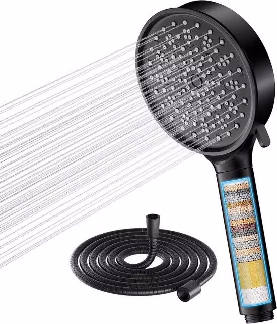 Doccia ad alta pressione in plastica color argento