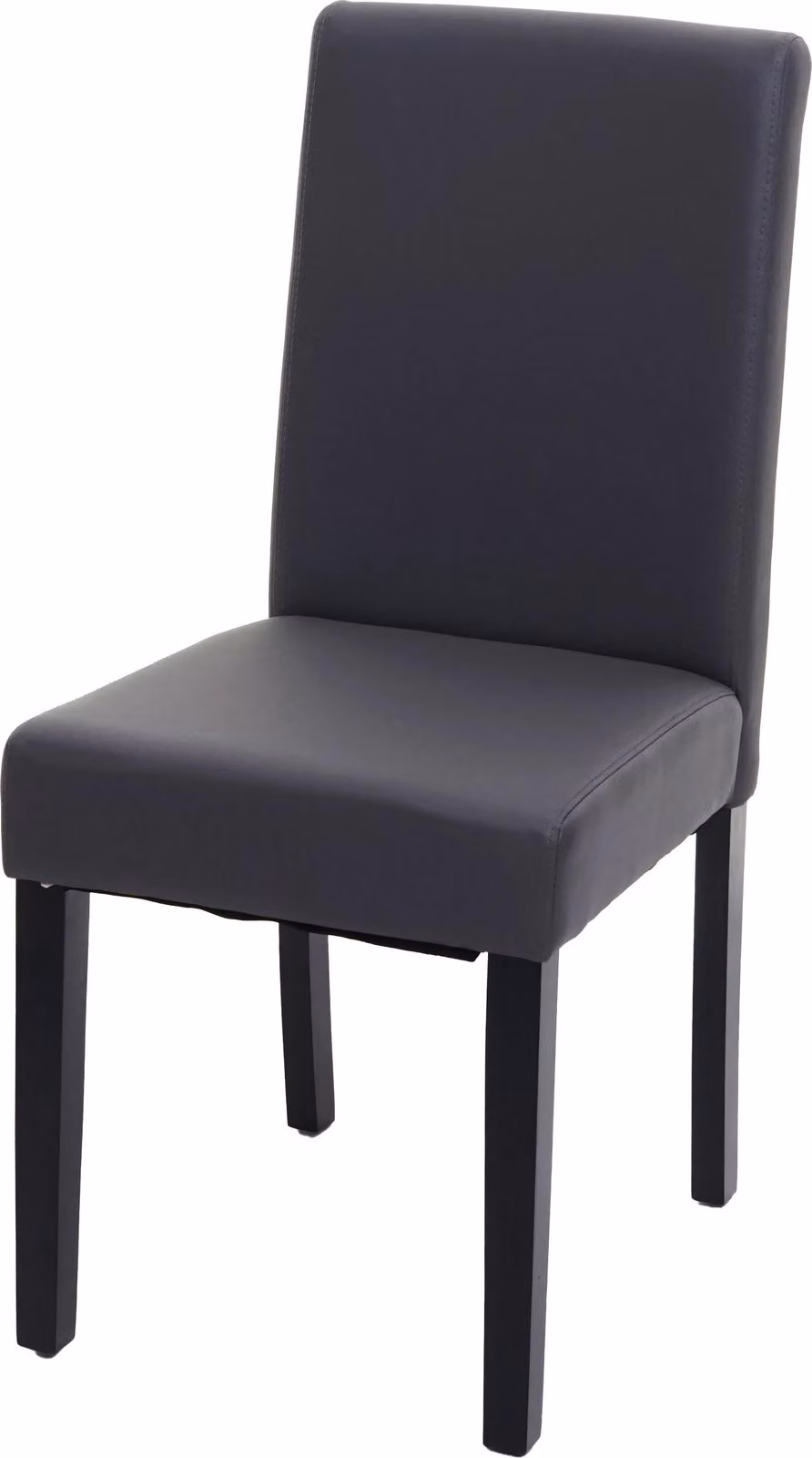 Sedia da pranzo classica e intramontabile | A x L x P 90 x 43 x 56 cm | Altezza seduta 45 cm | Pelle finta | Gambe scure | Grigio opaco | Sedia da cucina