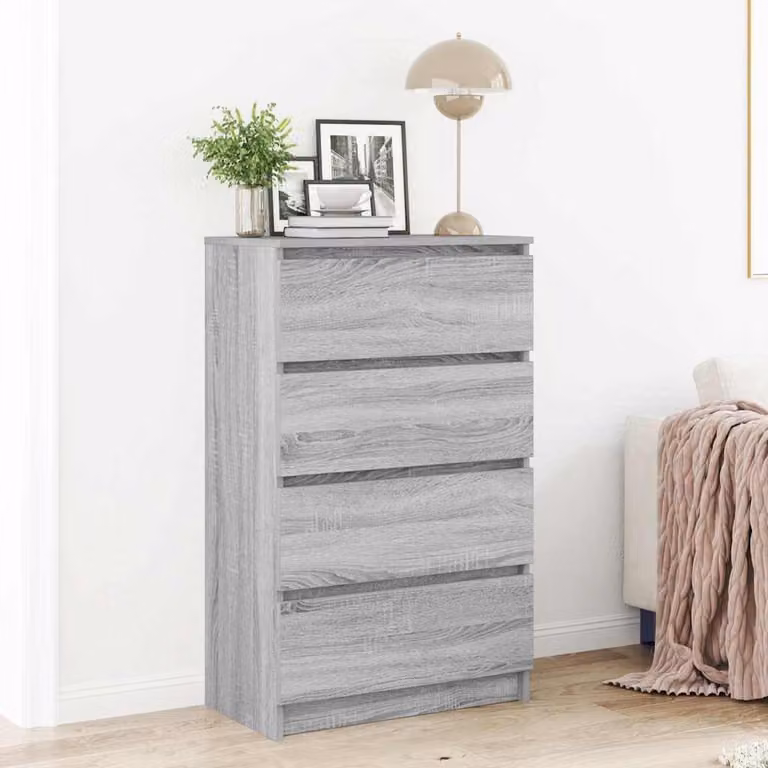 Credenza vidaXL in Legno Multistrato Grigio Sonoma L: 60 cm, P: 35 cm, H: 98,5 cm