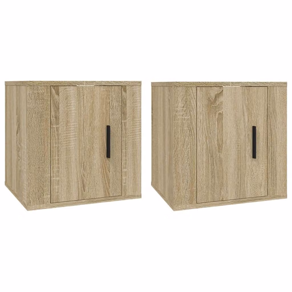 Mobili Porta TV a Parete 2 pz Rovere Sonoma 40x34,5x40 cm