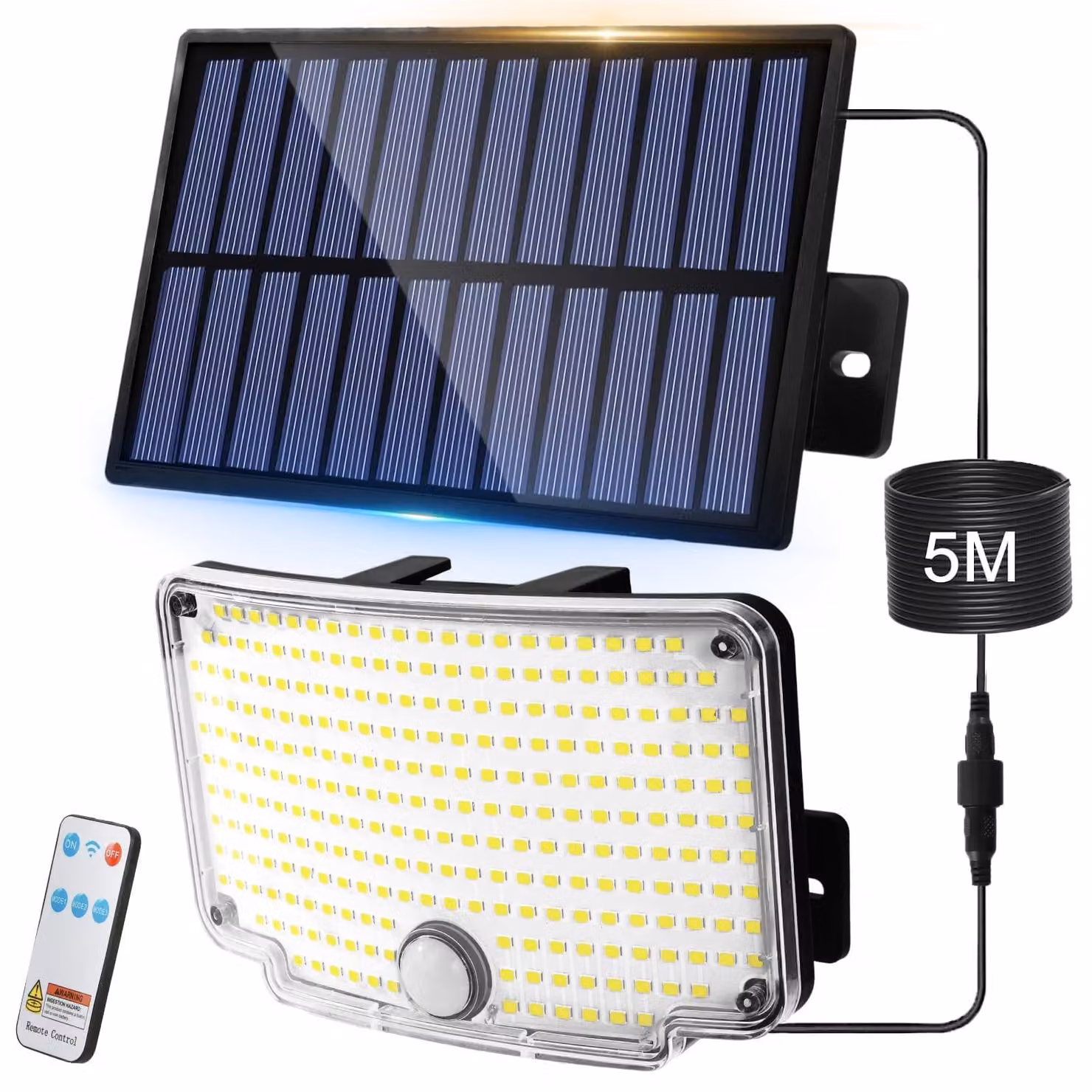 Lampade solari da esterno con sensore di movimento, 254 LED, grado di protezione IP65