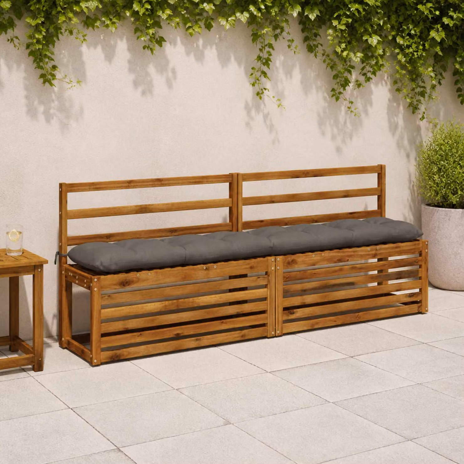 vidaXL Cuscini per Panchina VIANEN 2 pz 100% Poliestere Grigio