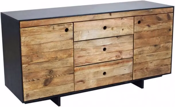 Mobile Madia Devin Cosma in Legno di Pino Bianco e Marrone per Soggiorno e Sala da Pranzo L: 150 cm, H: 76 cm, P: 48 cm – 1