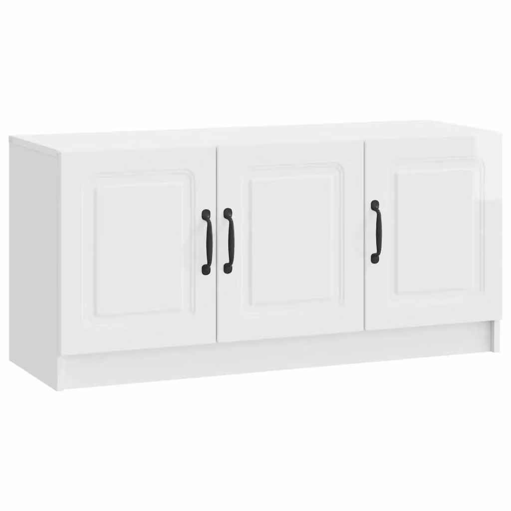 Mobile TV moderno bianco lucido in legno ingegnerizzato L: 99 cm, P: 34,5 cm, H: 47 cm – 2