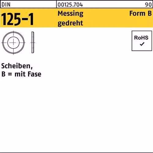Dischi Reyher DIN 125 ottone B 1,7 Ms dr 001257040017000 (100 pezzi)