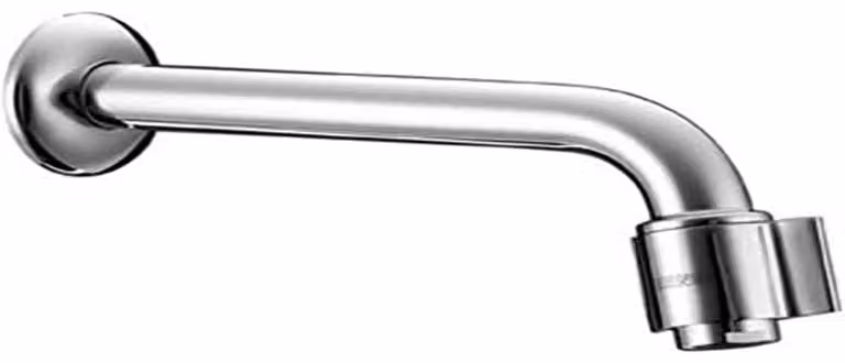 Miscelatore per lavabo da montare a parete, con sporgenza di 186 mm, finitura cromata, monoblocco, portata massima di 6 litri al minuto