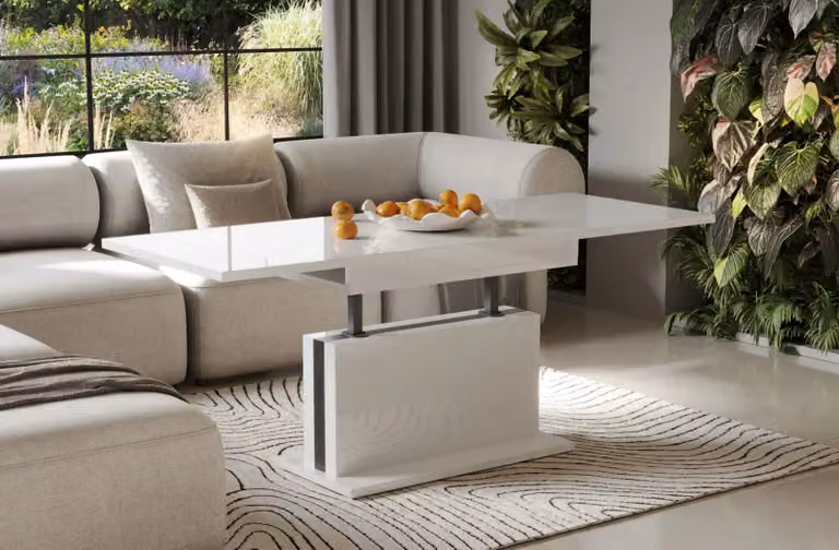 Panca sollevabile Solaria 110(170)x65 bianco lucido