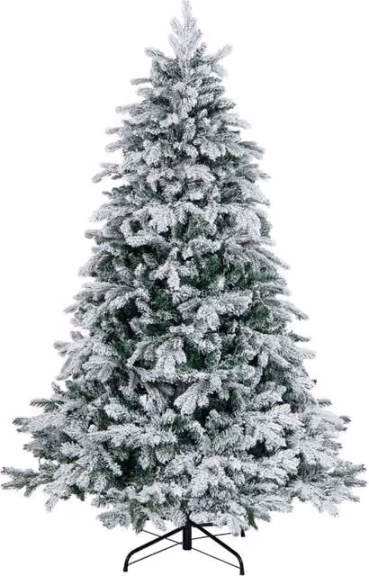 Albero di Natale innevato bianco con 260 luci LED bianco caldo, Altezza: 180 cm