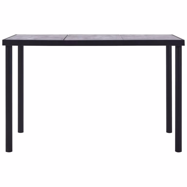 vidaXL Tavolo da pranzo nero e grigio cemento 160 x 80 x 75 cm MDF