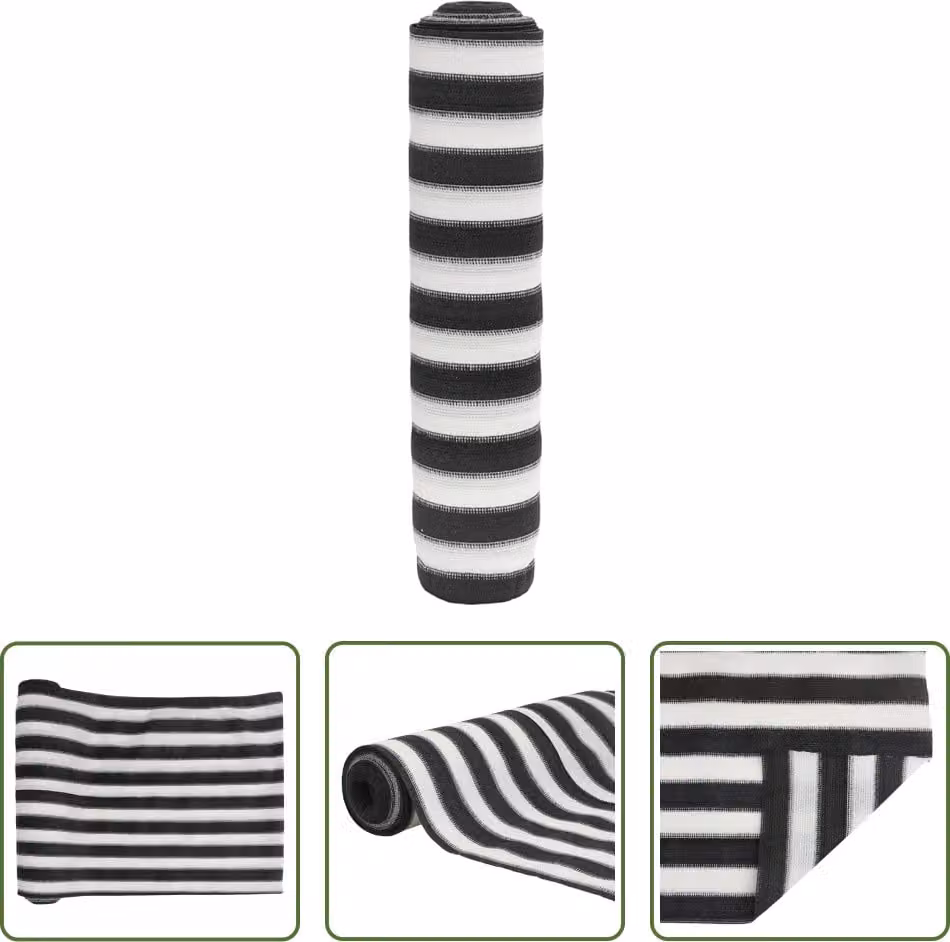 Il paravento Living Store antracite e bianco 1,5x50 m HDPE 150 g/m²