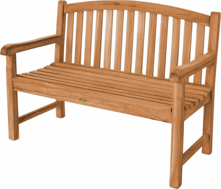 Teakholz Bank Bari 120cm Massivholz Wetterfest