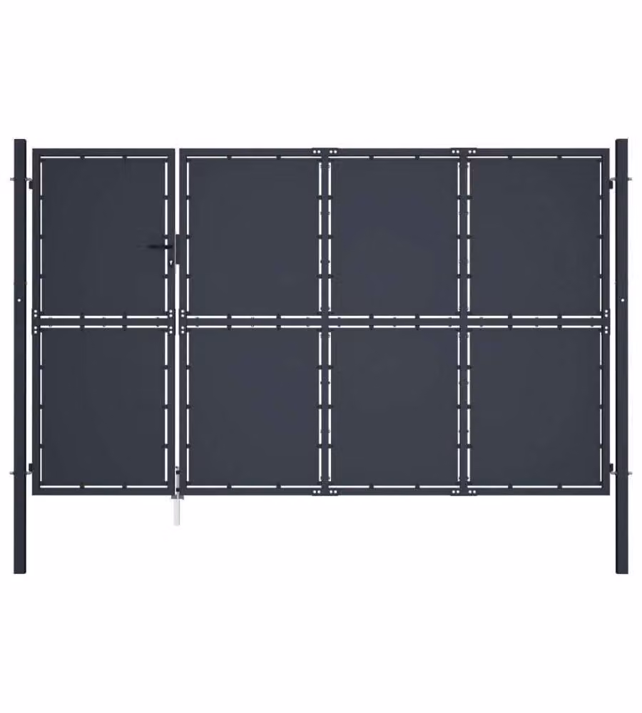 Cancello di Recinzione in Acciaio 350x175 cm Antracite 144539