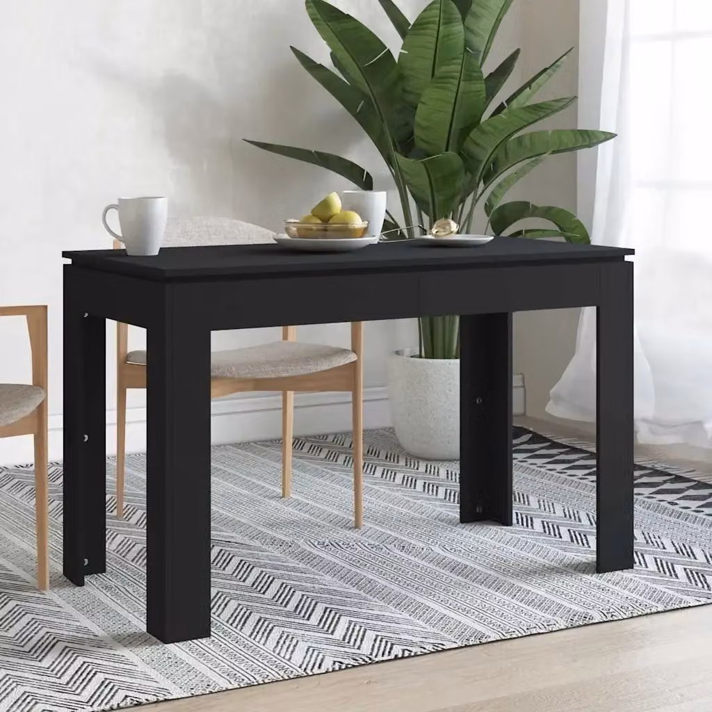 Tavolo da pranzo e da cucina moderno rettangolare nero in legno con finitura opaca L/P/H: 120 x 60 x 76 cm – 2
