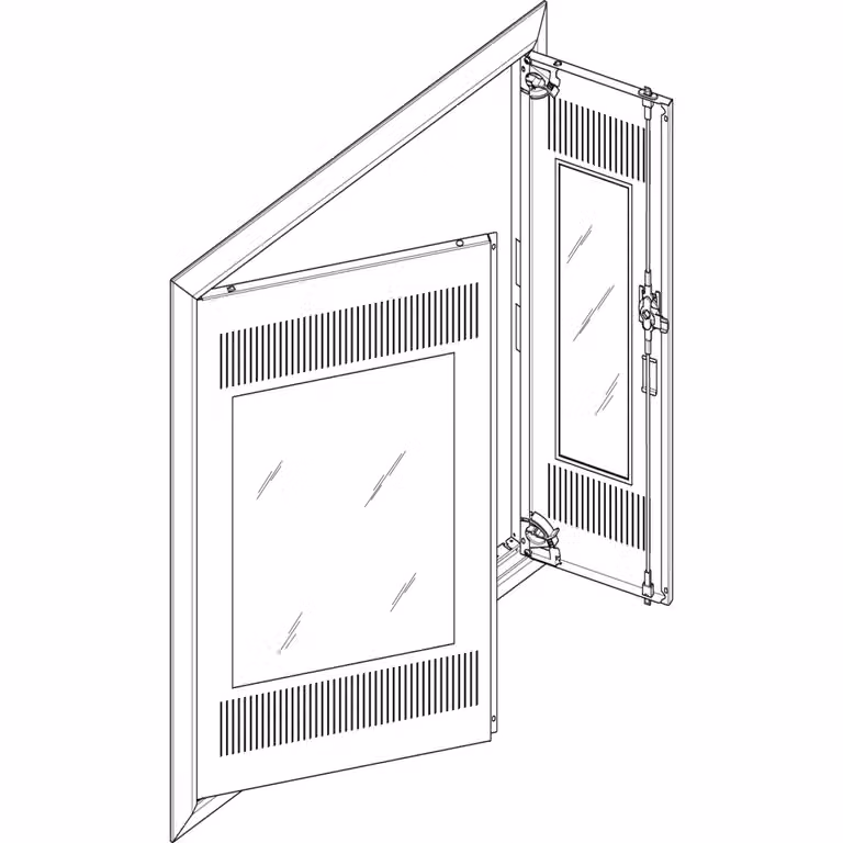Cornice ABN + sportello centrale 3x5 per quadro di distribuzione da incasso, 3x5 file GBRU35TM