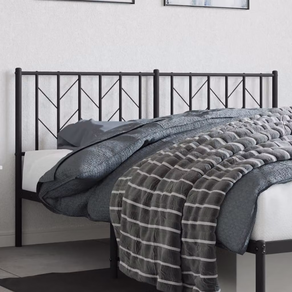 Testiera di ricambio vidaXL in metallo nero laccato per letto 160x200 cm