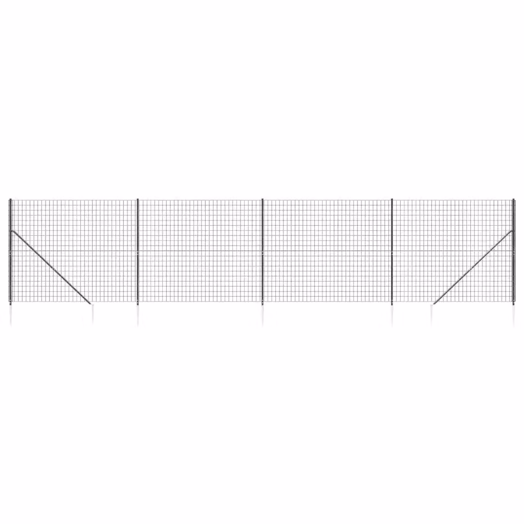 Recinzione Metallica con Picchetti Ancoraggio Antracite 1,6x10m