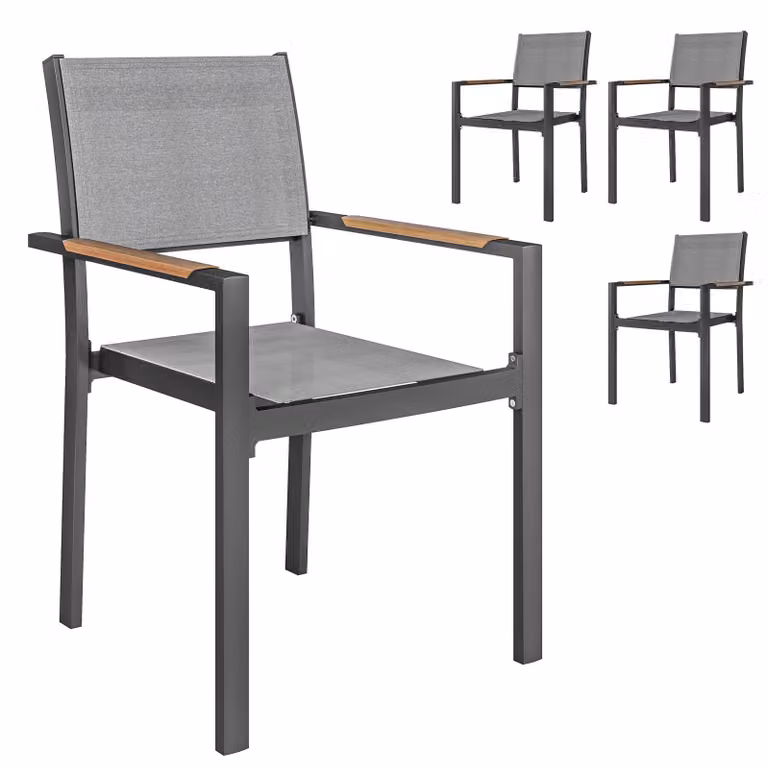 Sedie da giardino - Arredamento da giardino - Sedie da balcone - Sedie per terrazza - Sedie da esterno - Struttura in alluminio