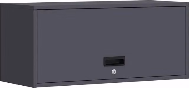 Armadio a muro moderno per garage HELLOSHOP26 in metallo antracite opaco L: 80 cm, P: 33 cm, H: 35 cm – 1