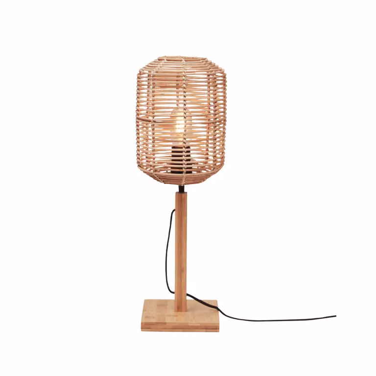 GOOD&MOJO - Lampada da tavolo Tanami - Bambù/Rattan - Lampada da tavolo Ø18cm - lampada da comodino, soggiorno, camera da letto