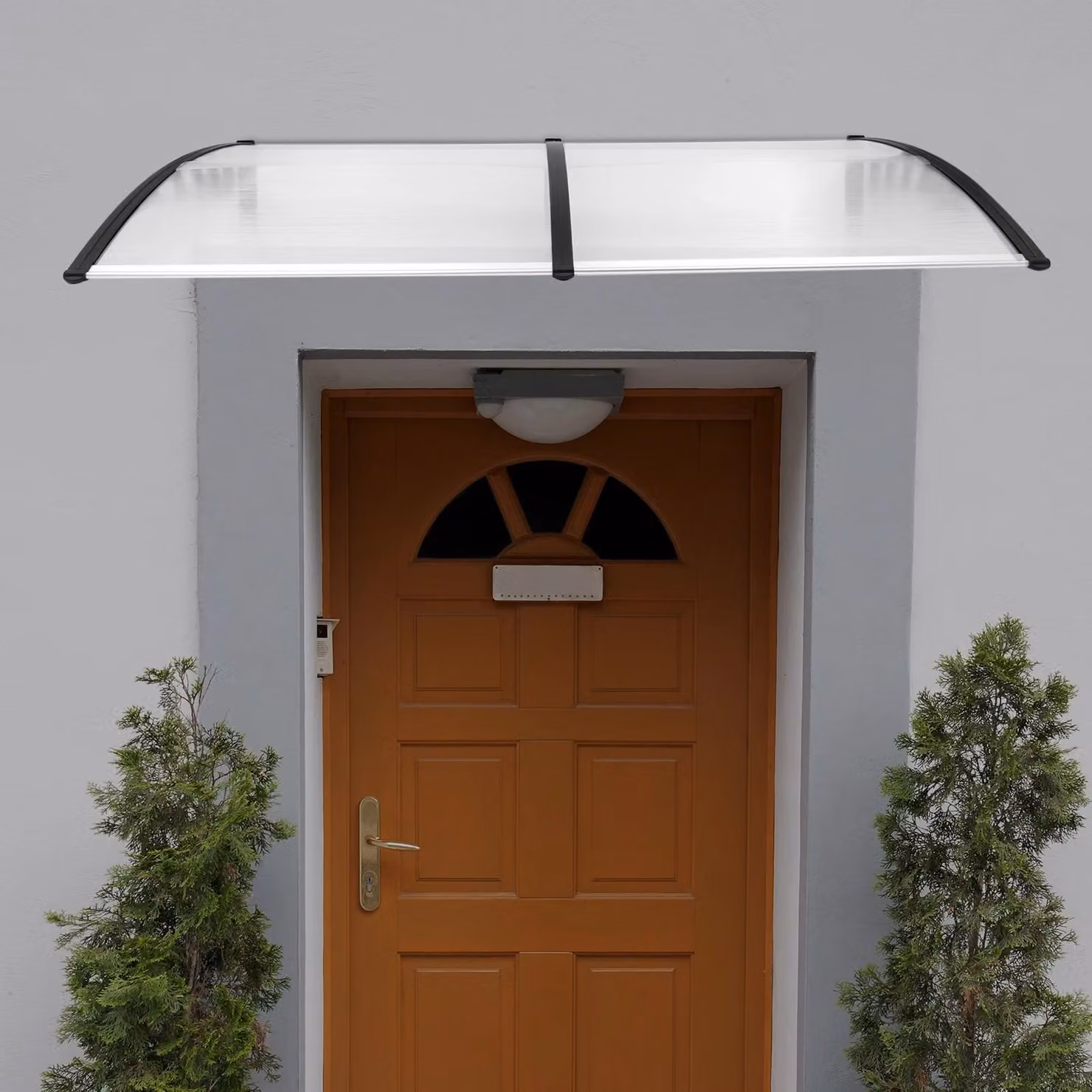 Tettoia per porta d'ingresso, tettoia, bianco, protezione dalla pioggia e dal sole