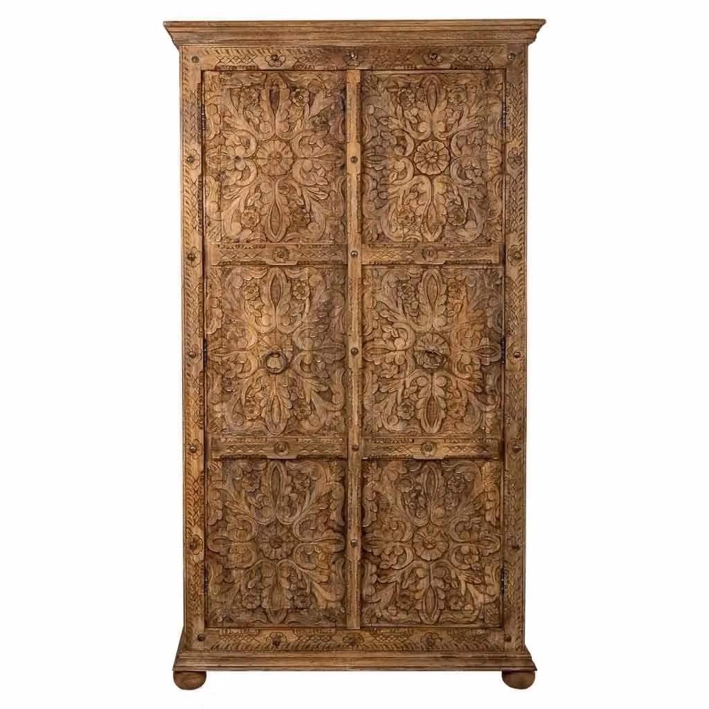 Armadio in legno di mango Wanderlust Deco marrone con ante a battente in stile rustico L: 102 cm, P: 44 cm, H: 183 cm – 2