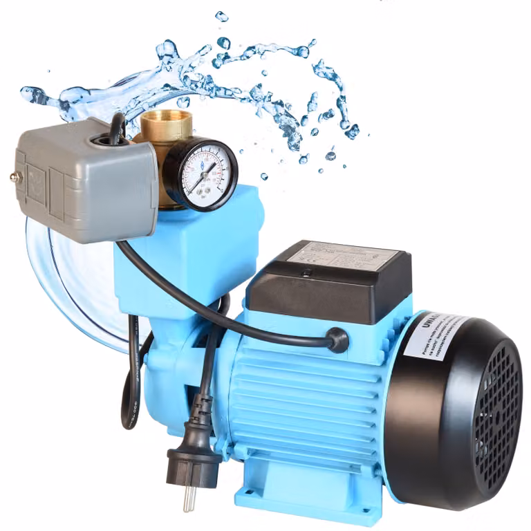 Pompa acqua WZP 750 - pompa da giardino (750W, 3000l/h prevalenza 55m) - ghisa - con manometro pressostato distributore a 5 vie - per irrigazione
