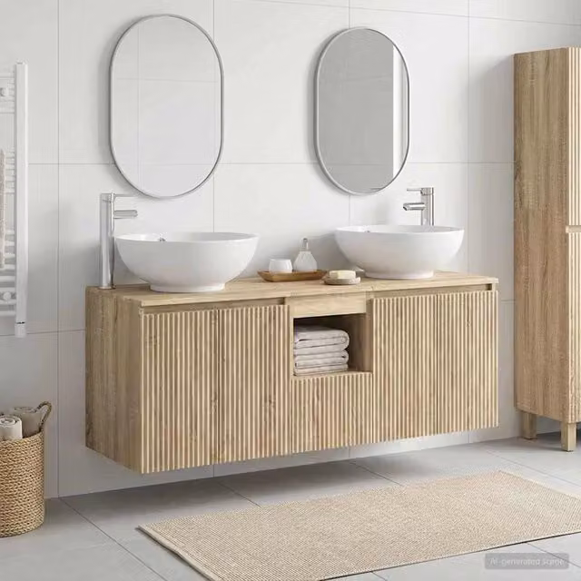 Set di Armadi da Bagno 3 pz Rovere Sonoma 49,5 x 44,5 x 65 cm 3405699