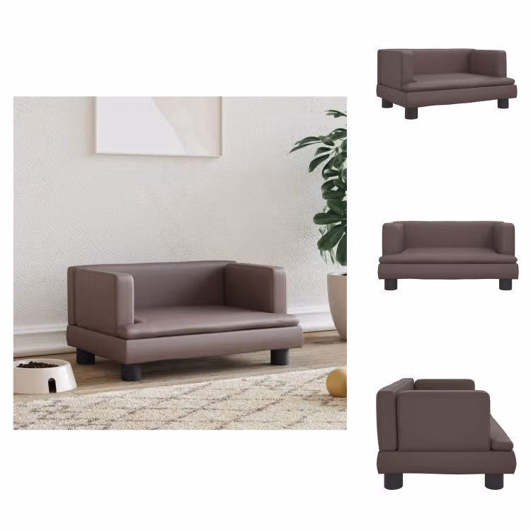 vidaXL Letto per cani marrone 60x40x30 cm in Pelle finta - Letti per cani