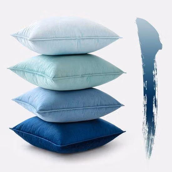 Set in velluto blu, federe per cuscini 40x40 cm per divano, camera da letto, soggiorno e balcone