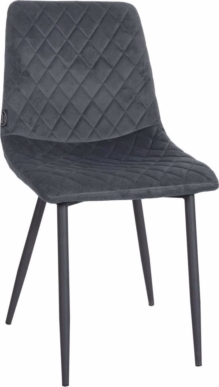Sedia da pranzo in velluto - sedia comfort - comfort metallo nero opaco