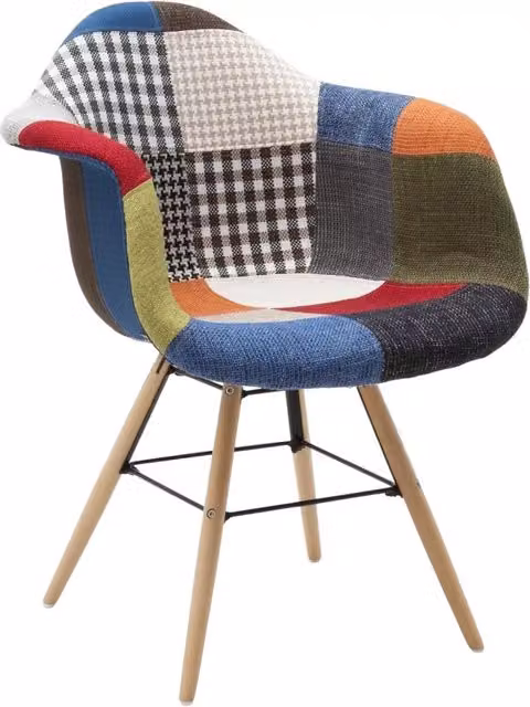 Set 2 poltrone moderne patchwork tessuto multicolore 62x65x79 - Mobili 2G