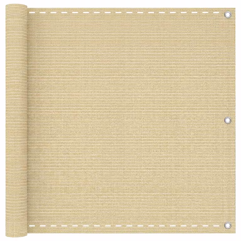 Schermo da balcone rettangolare vidaXL beige in HDPE e alluminio L: 1200 cm, H: 90 cm
