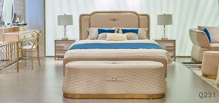 Bett Polster Design Luxus Doppel Hotel Betten Ehe 180x200cm Schlaf Zimmer Leder