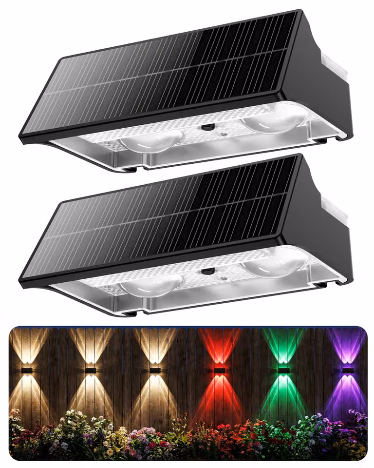 Set di 2 lampade solari per esterni, colorate, in acrilico, impermeabili, dal design moderno