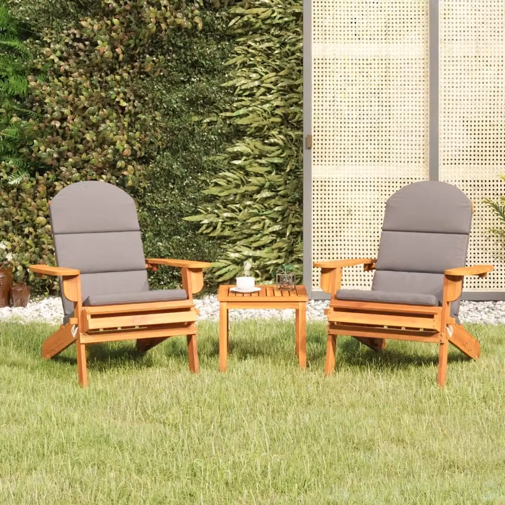 Maison Exclusive - Set di mobili da giardino Adirondack in acacia massiccia, 3 pezzi