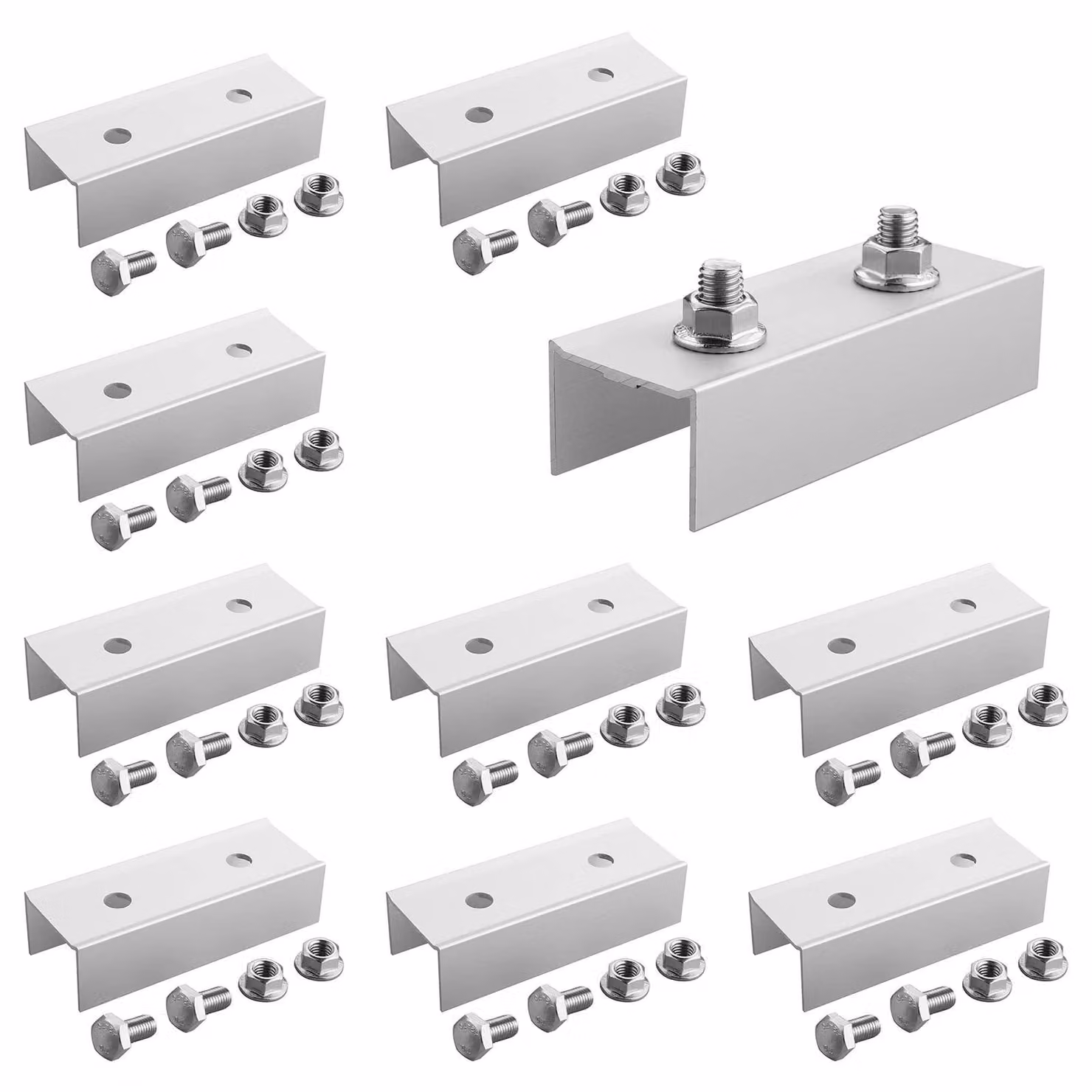 Connettori a profilo a C, confezione da 10, per guide solari da 40x40 mm, in alluminio