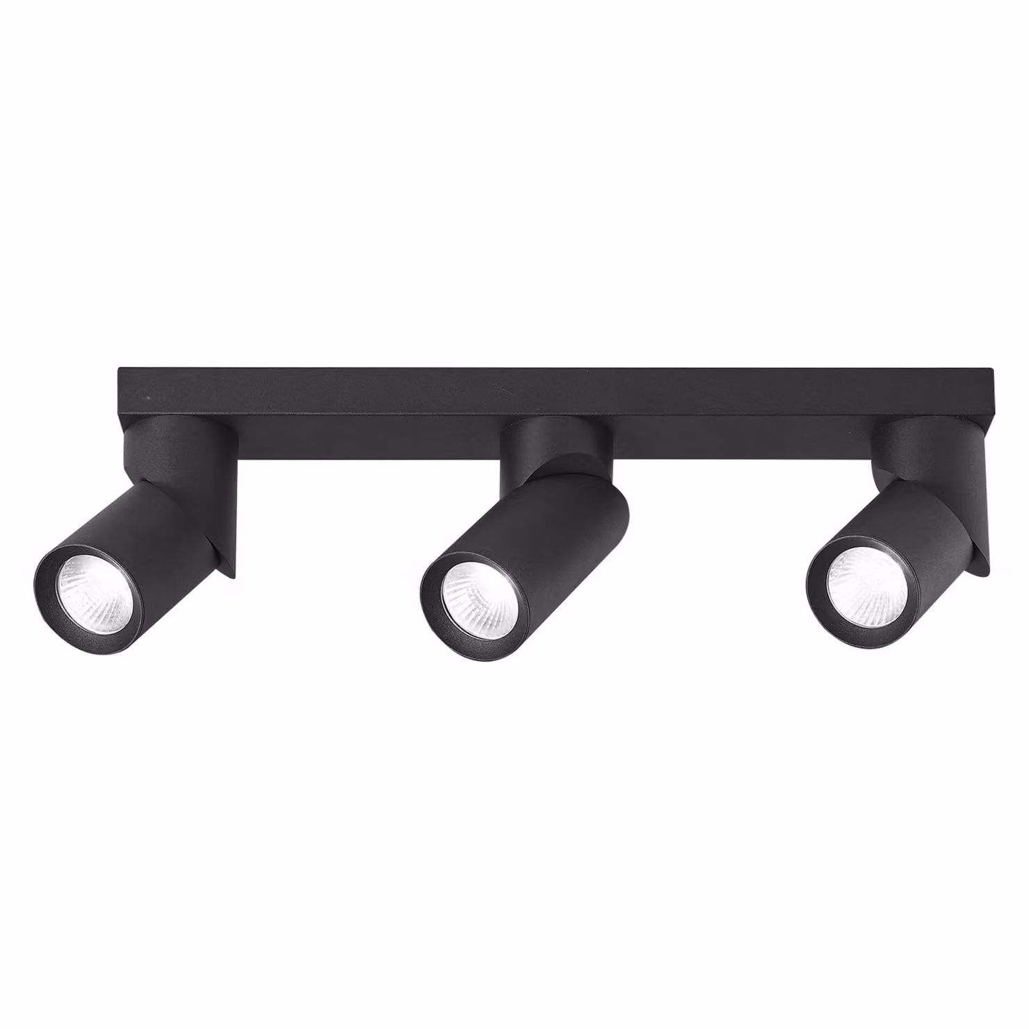 MasterLED Lampada da soffitto GU10 a 3 luci Faretto da soffitto Lampada da soffitto Nero opaco Barra spot orientabile 45 cm