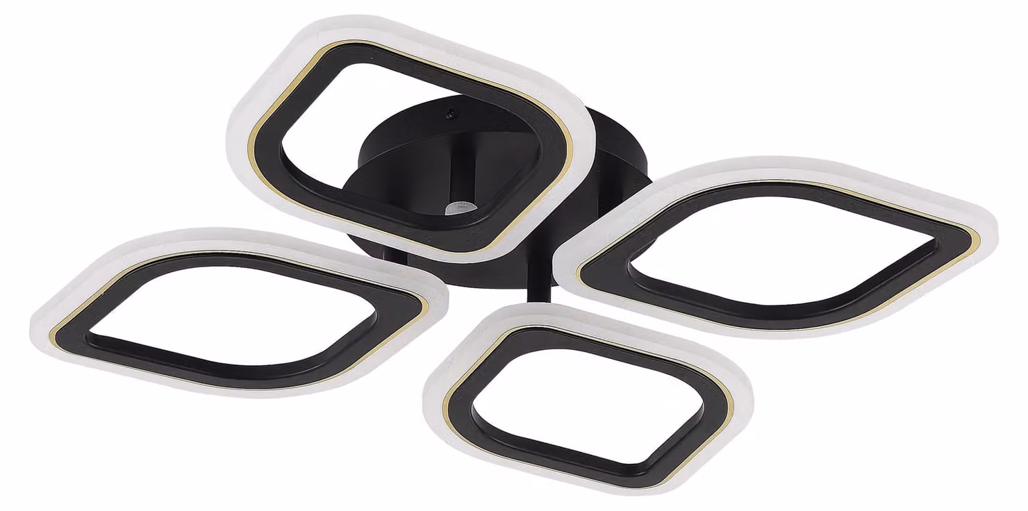 Lampada da soffitto a LED ILLUMIA 30 W 2200 lm, metallo nero e oro, dimensioni: 7,7 x 54,8 x 54,8 cm, IP20, Zuma Line