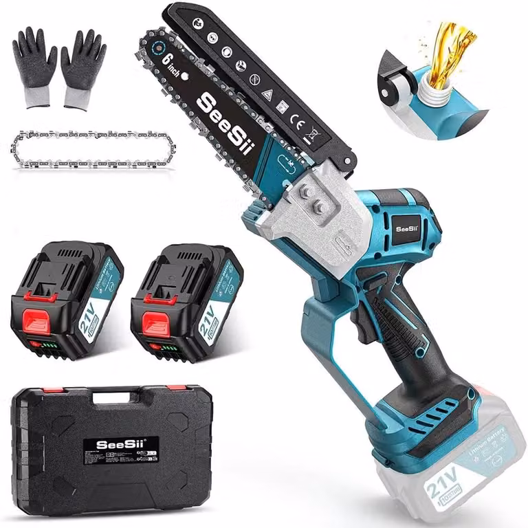 Troncatrice a batteria compatta - Troncatrice elettrica - Motore brushless - 2 batterie da 4,0 Ah - Profondità di taglio di 15,2 cm - Potenza: 800–999 W - Ricaricabile