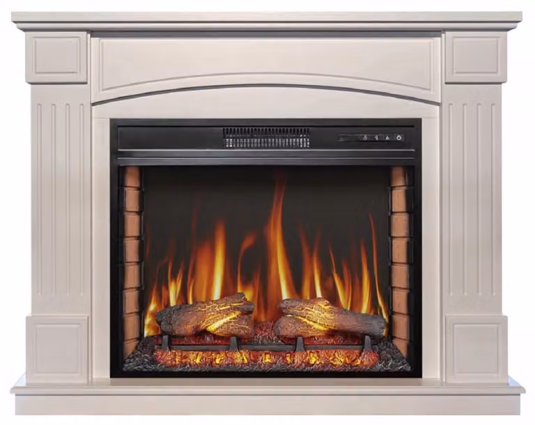 Casa Padrino Caminetto elettrico barocco LED bianco 114 x 34 x h. 90,3 cm