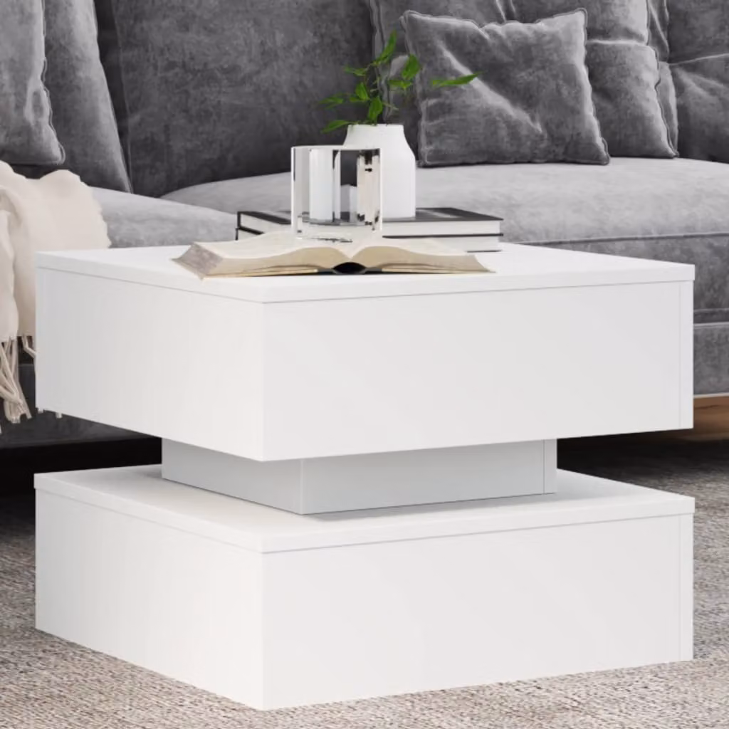 Maison Exclusive - Tavolino con luci LED Bianco 50x50x40 cm