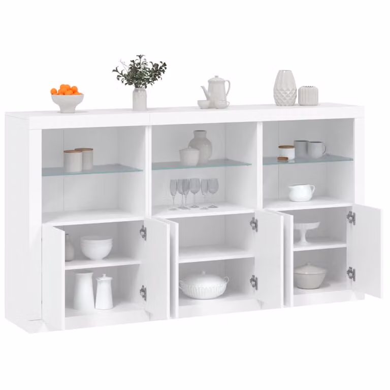 Credenza moderna vidaXL con luci LED bianca L: 181,5 cm, P: 37 cm, H: 100 cm