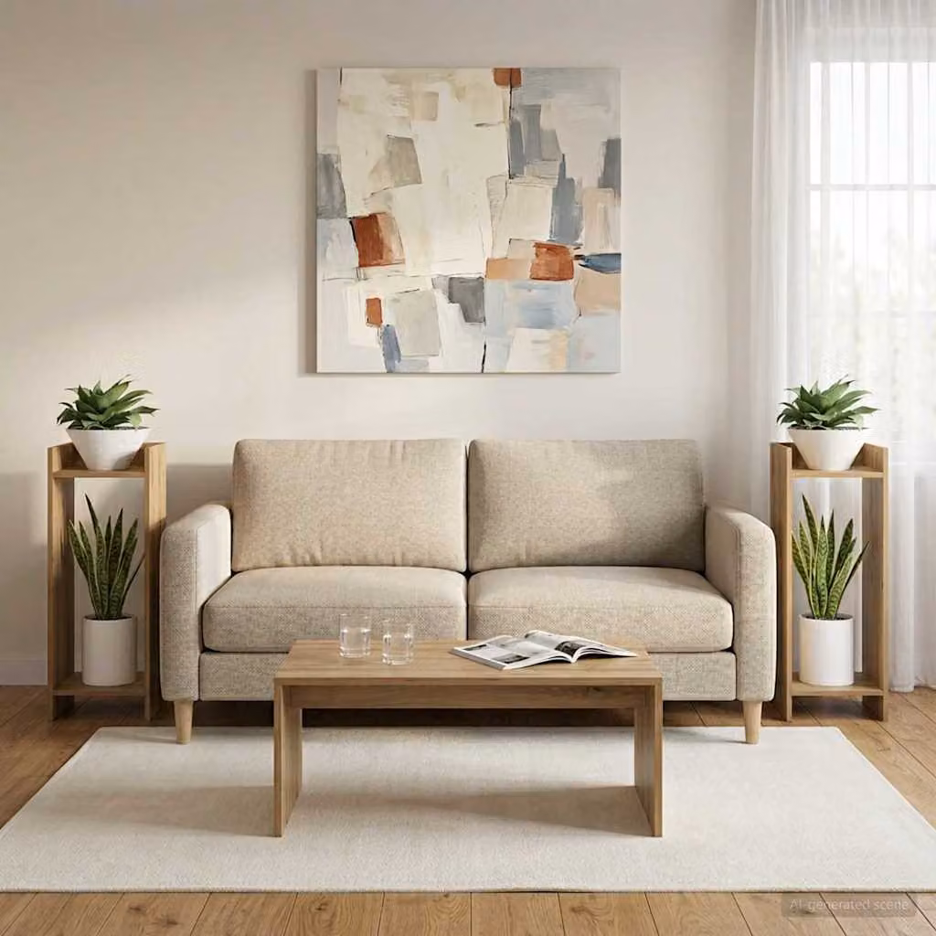 Set di 2 supporti per piante vidaXL in legno color rovere, design moderno, L/P/H: 30 x 30 x 80 cm