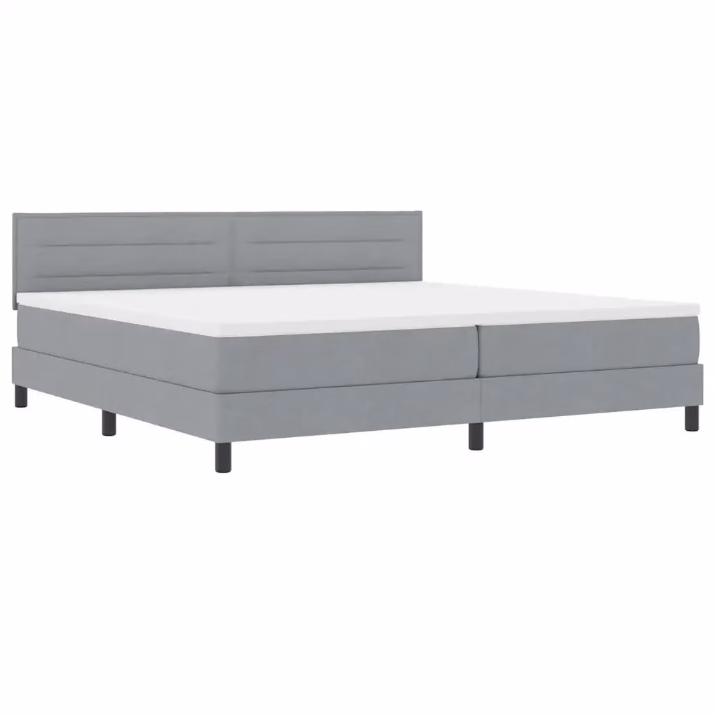 Letto a molle con testiera vidaXL in tessuto grigio con illuminazione sottostante e porta USB L/P/H: 200 x 200 x 203 cm – 2