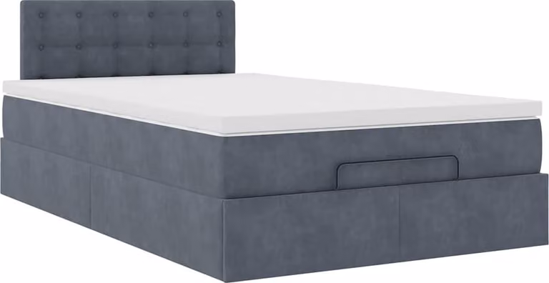 Struttura Letto Pouf con Materasso 120x200 cm Velluto