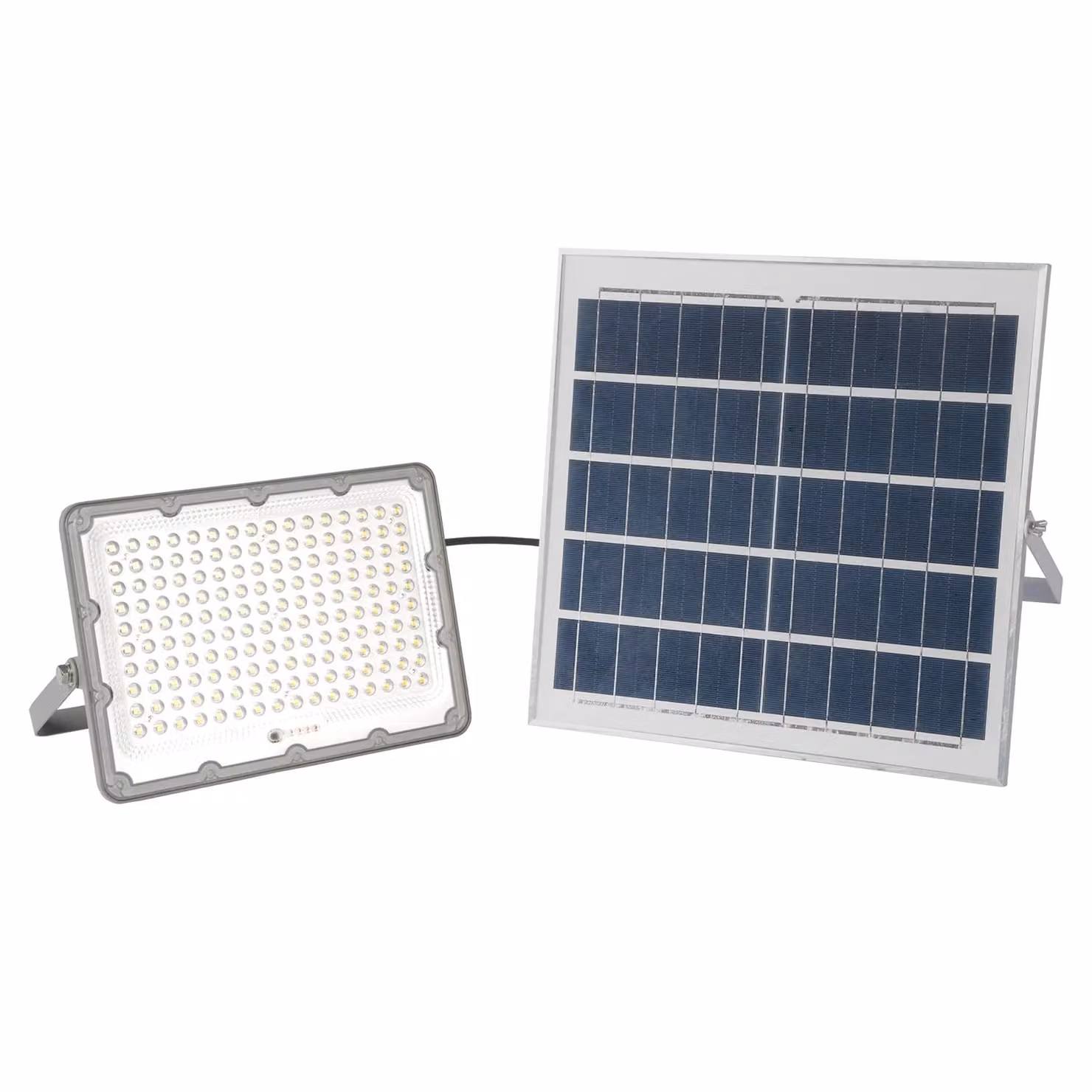 DICTROLUX Faro Solare LED da Esterno con Luce Naturale 4000K, 2000 Lm, 100 Watt, Grigio e Argento – 1