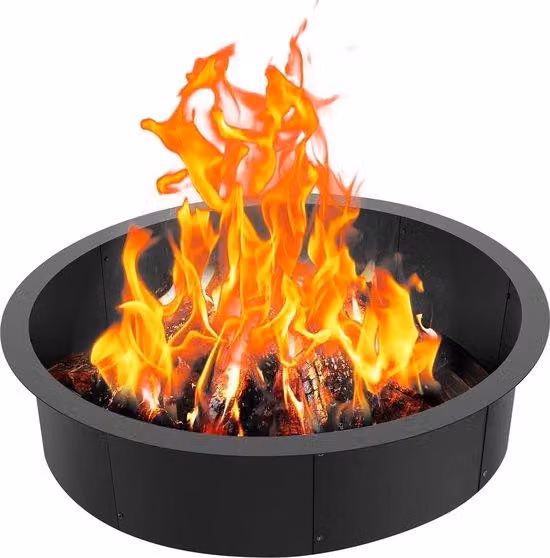 cesto da fuoco da 45 pollici - altezza 254 cm - rivestimento Acciaio al carbonio pesante - campeggio all'aperto per principianti