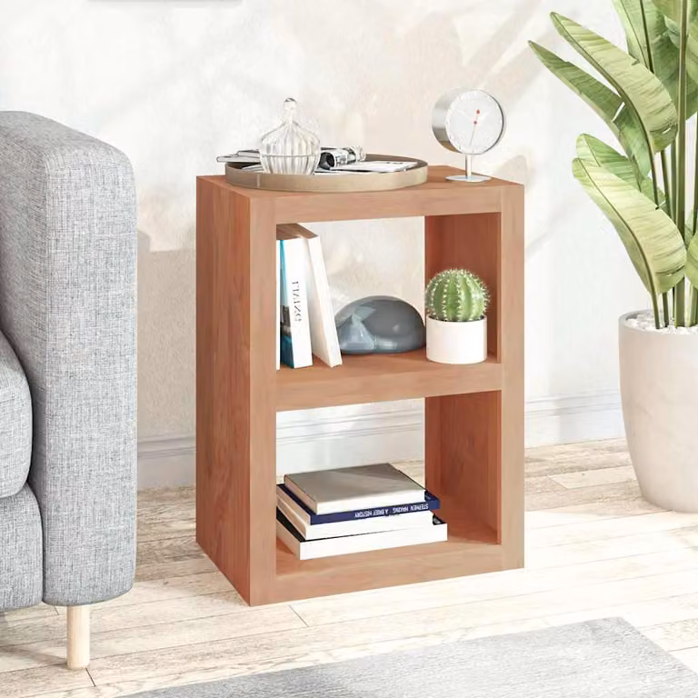 vidaXL Tavolino rettangolare in legno massello di teak marrone L/P/H: 45 x 30 x 60 cm